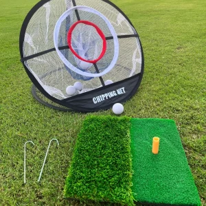 Golf Chipping Net With Hitting Mat Practice Set Pop-Up Target Training Gift