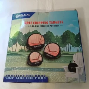 RELILAC Golf Chipping Net Set 3 Target Pop Up Practice Indoor Outdoor Open Box